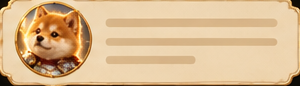 A message slip with Sword Inu’s armored face